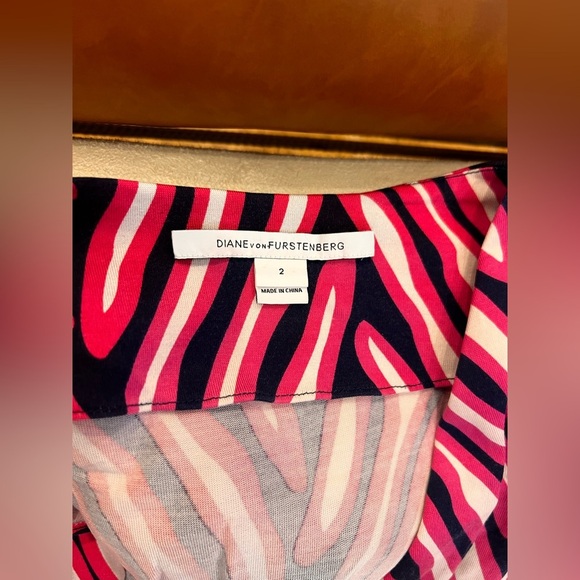 Vintage DVF classic Wrap Dress Diane Von Furstenberg dress 4 Rose julian Zèbre - Picture 4 of 4